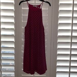 Fuschia/Berry Lacey Mini Shift Dress (S)